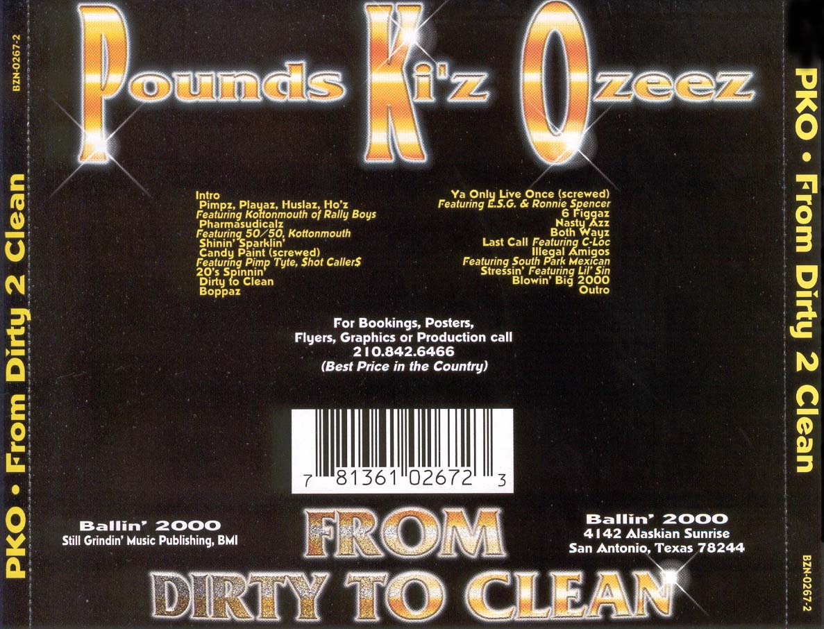 From Dirty To Clean by P.K.O. (CD 2000 Ballin' 2000) in San Antonio | Rap -  The Good Ol'Dayz